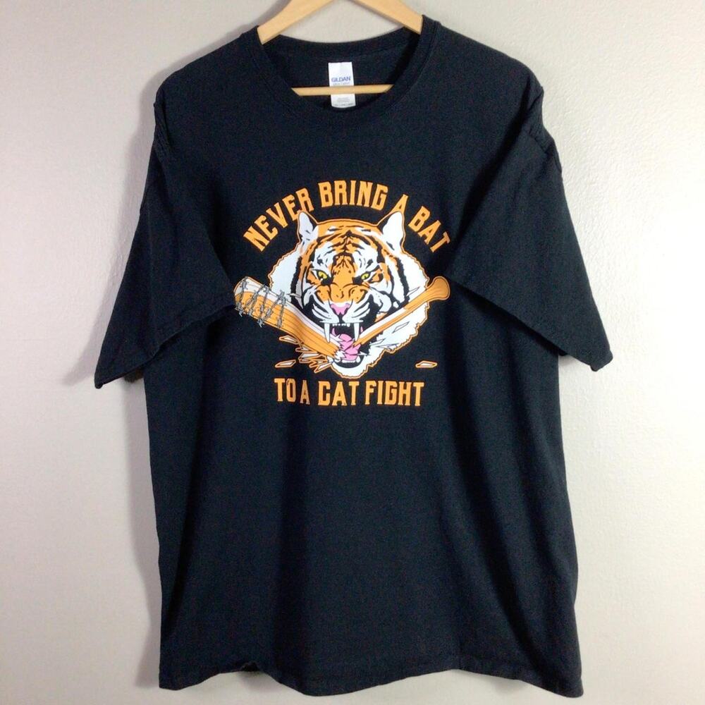 Tigers Walking Dead Shiva Bat To A Cat Fight T Shirt 2XL